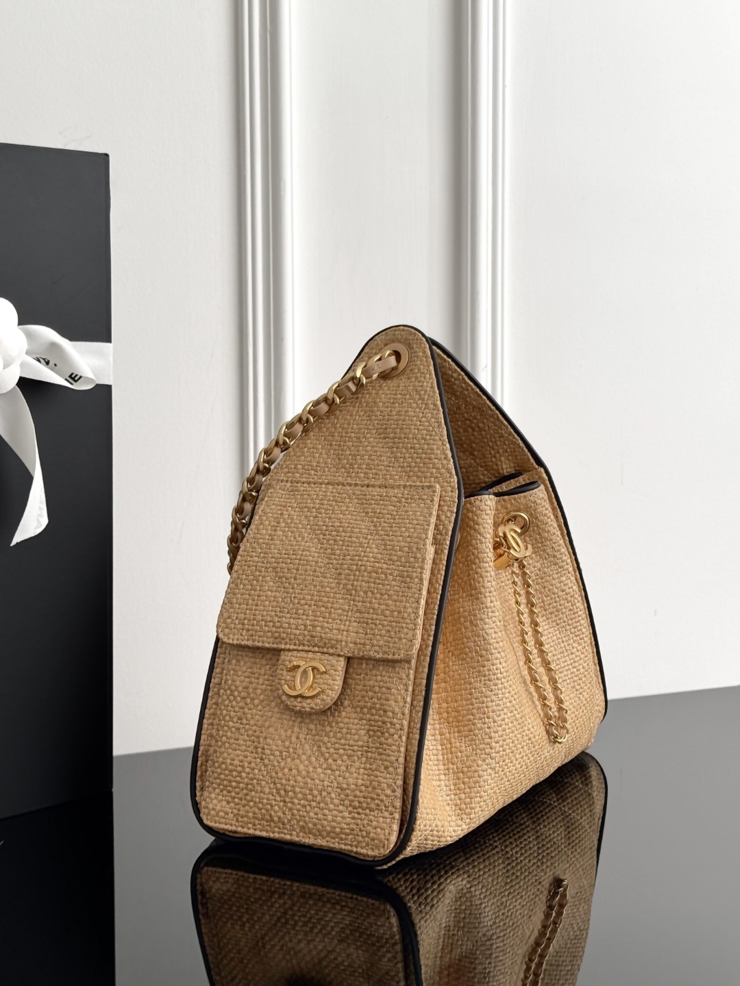 Chan 26p woven hobo bag