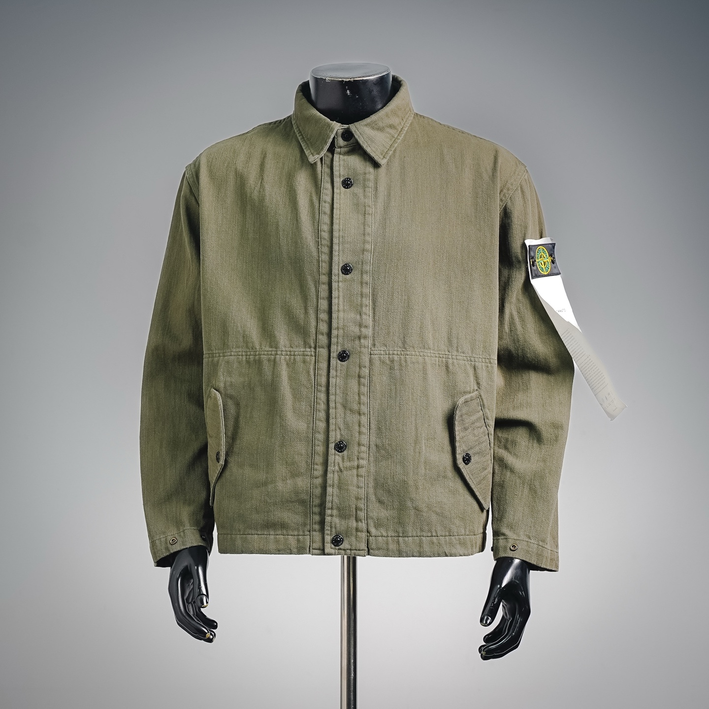 Stone washed utility jacket