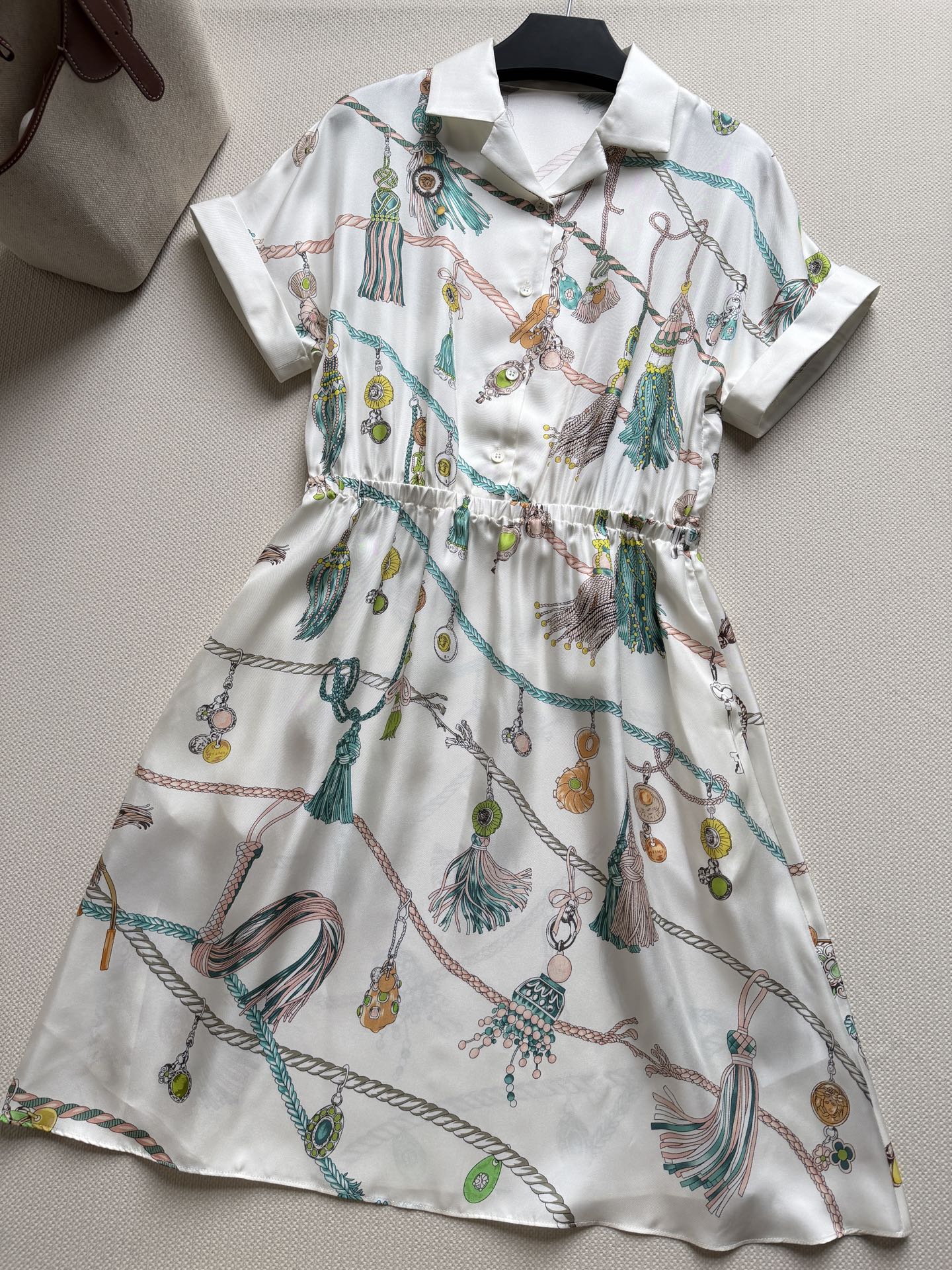 Vers 26ss Printed Shirt Dress