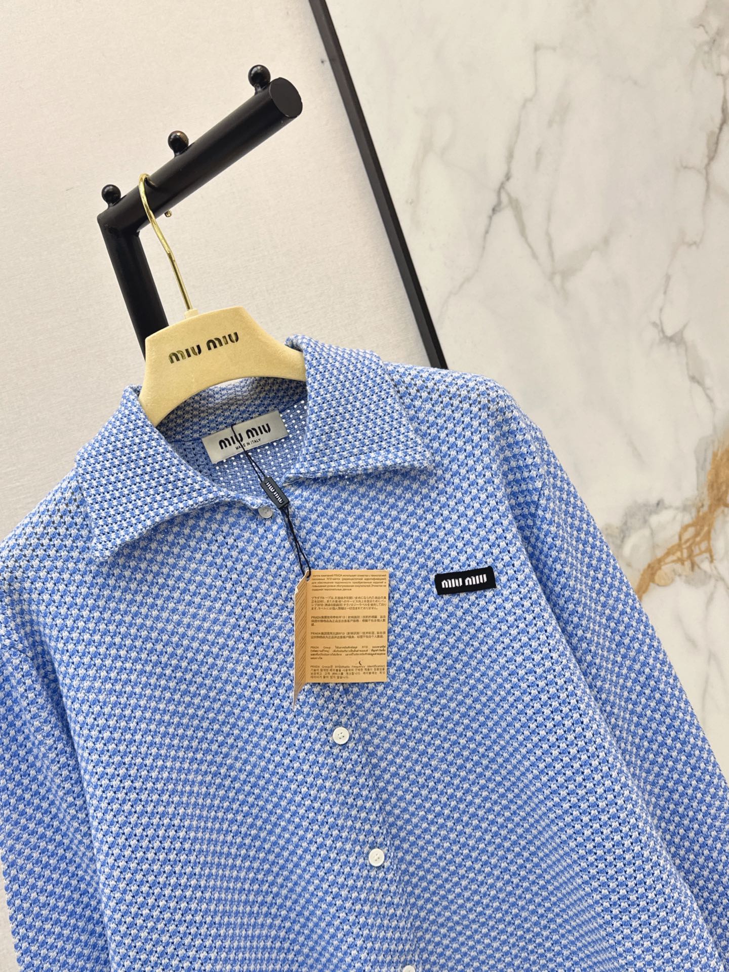 Miu 26fw check cardigan jacket