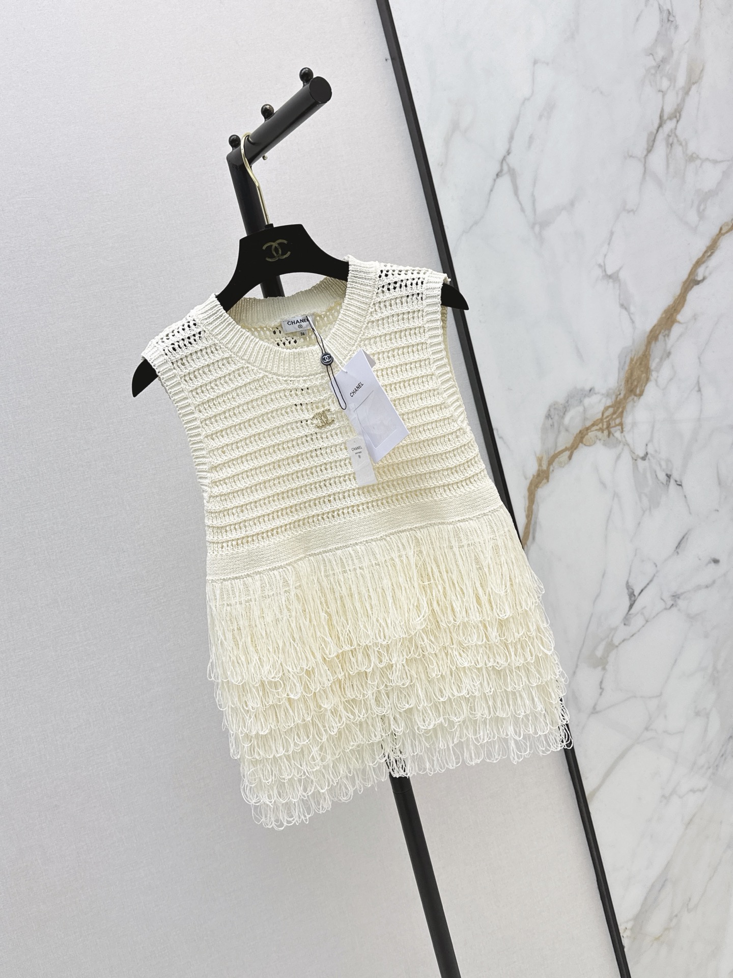 Chan 2ss knit fringe vest