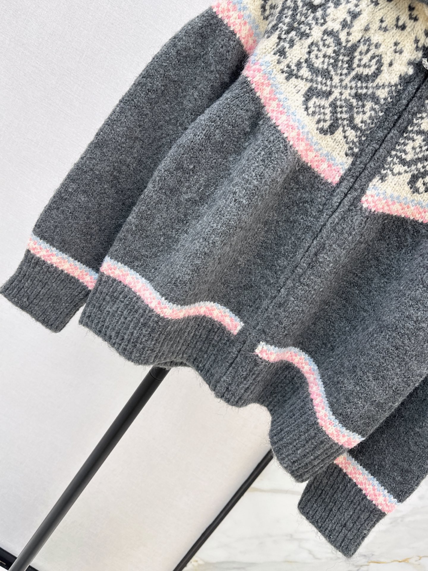 Chan 26fw fair is了zipper knit cardigan