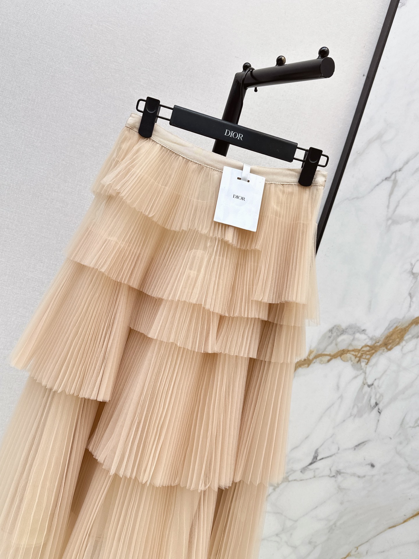 CD 26fw tiered pleated tulle midi skirt