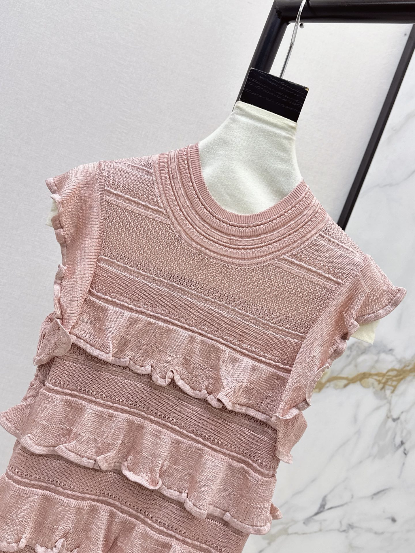 Chol 26fw layered knit dress