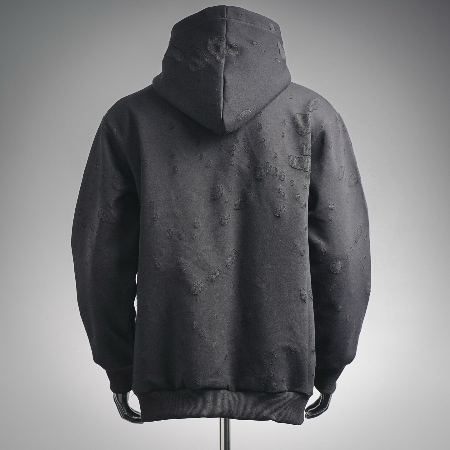 Given print ripped hoodie
