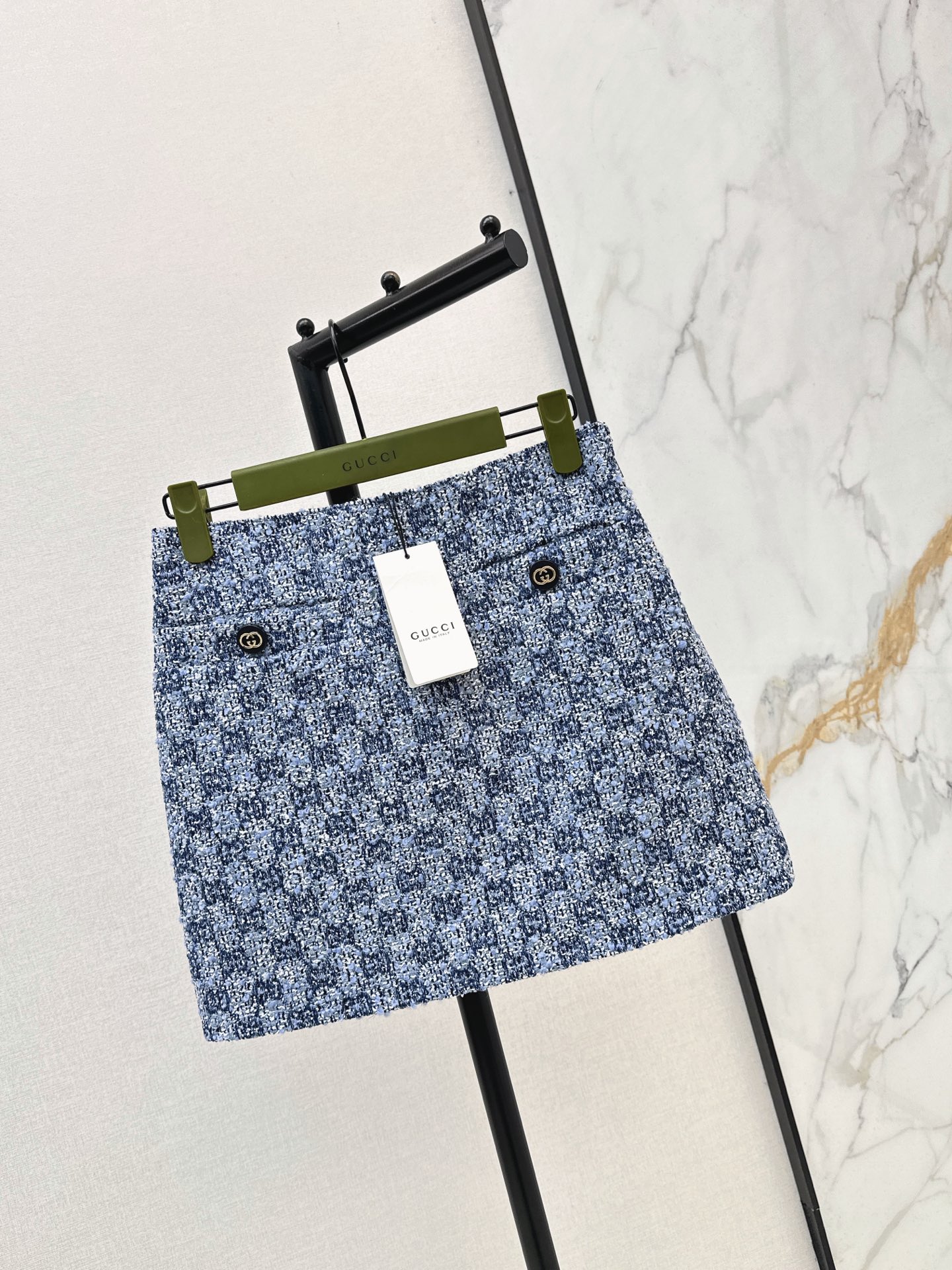 Guc 26ss jacquard tweed skirt