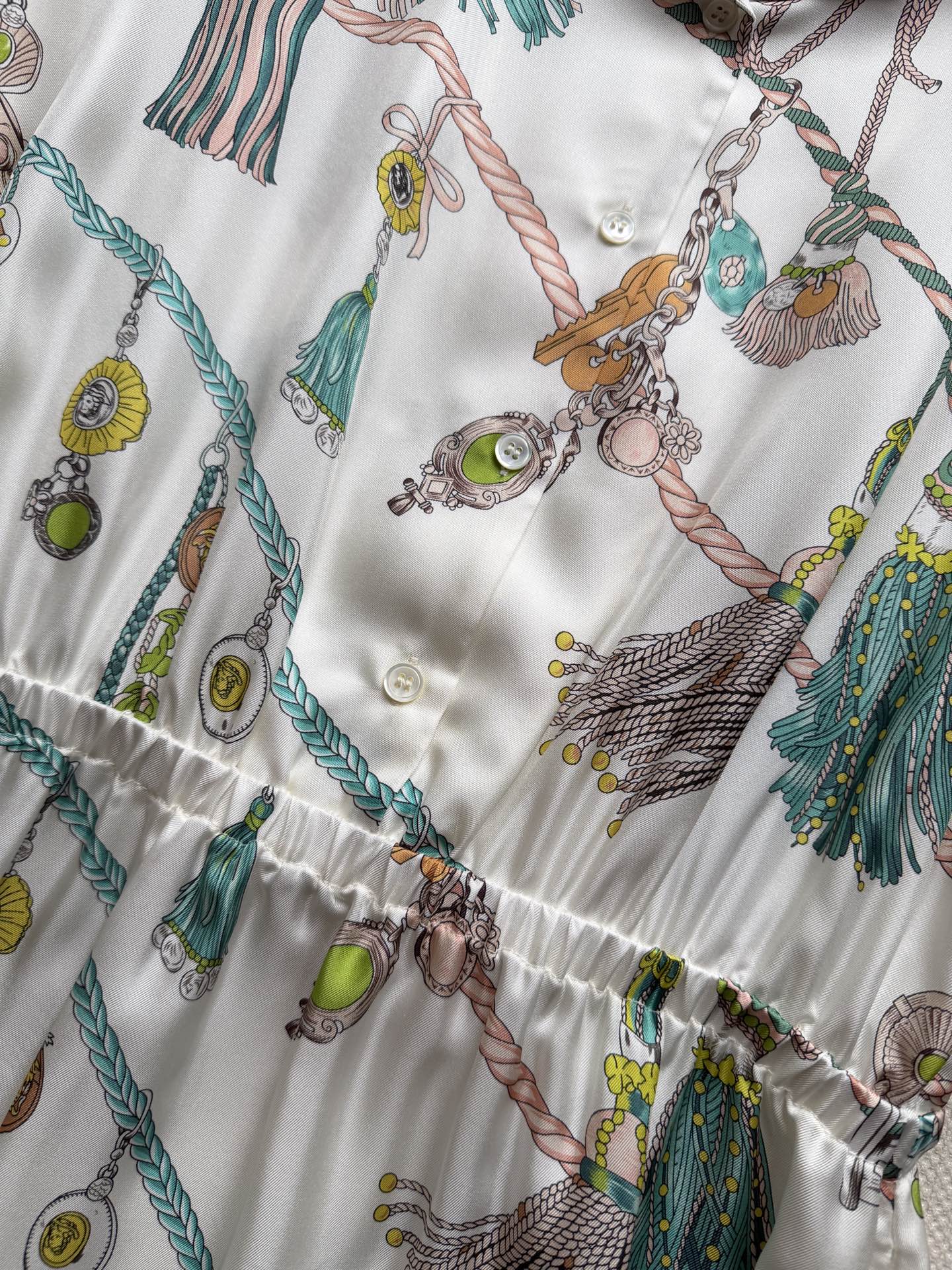 Vers 26ss Printed Shirt Dress