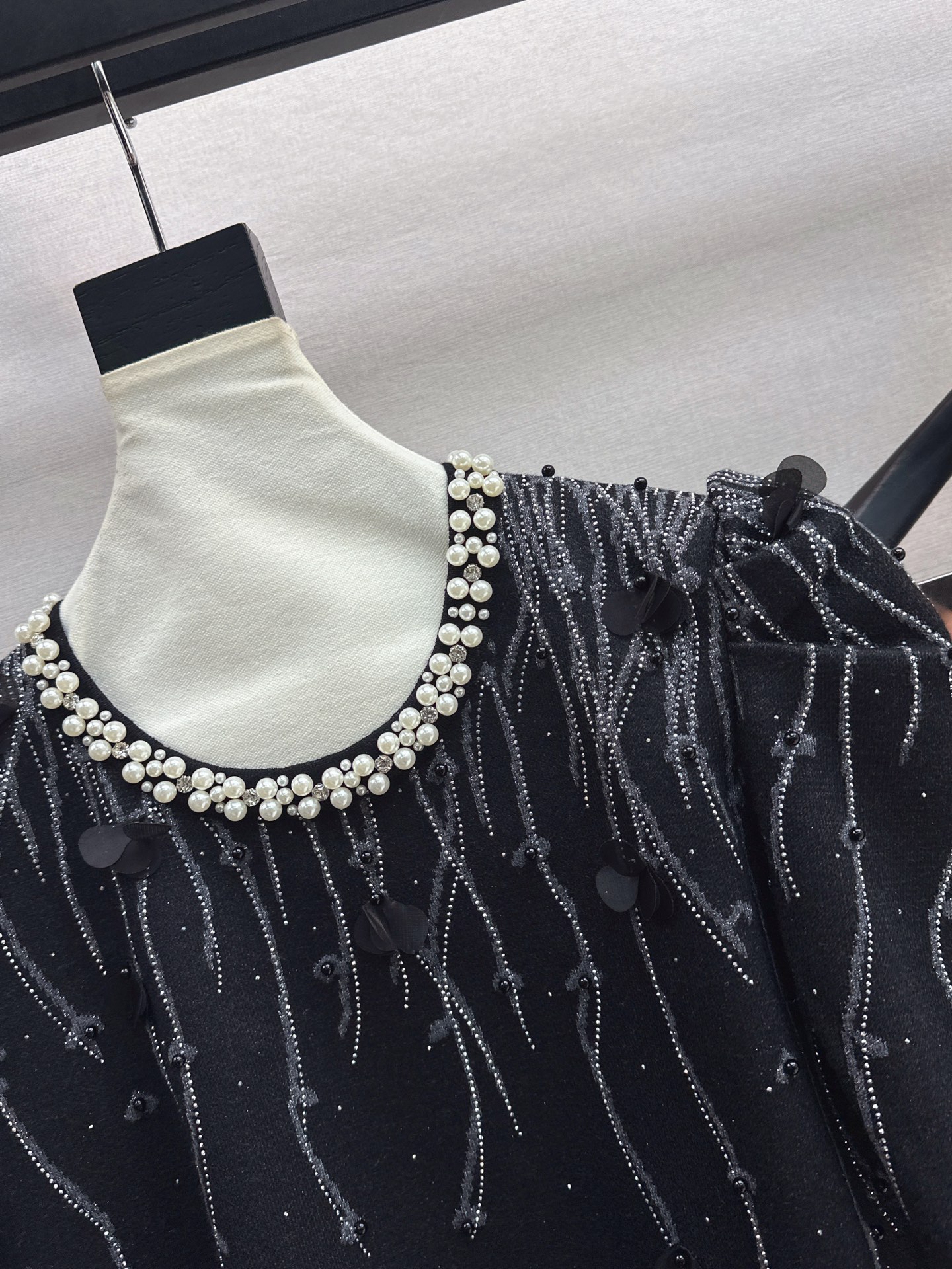 Chan 26fw rhinestone knitwear skirt sets