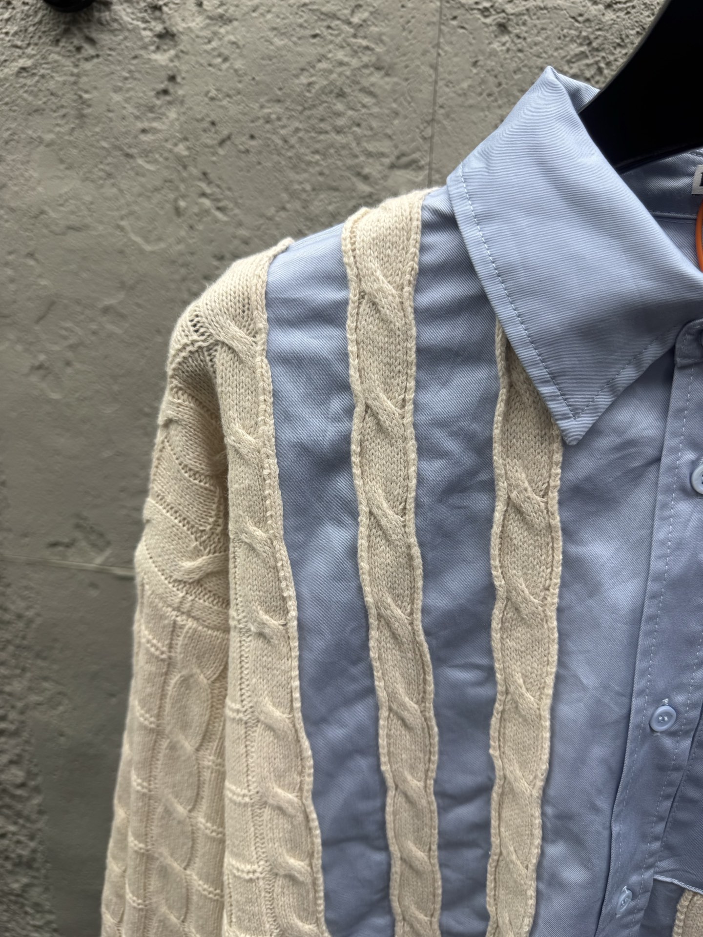 Loe embroidered splicing shirts