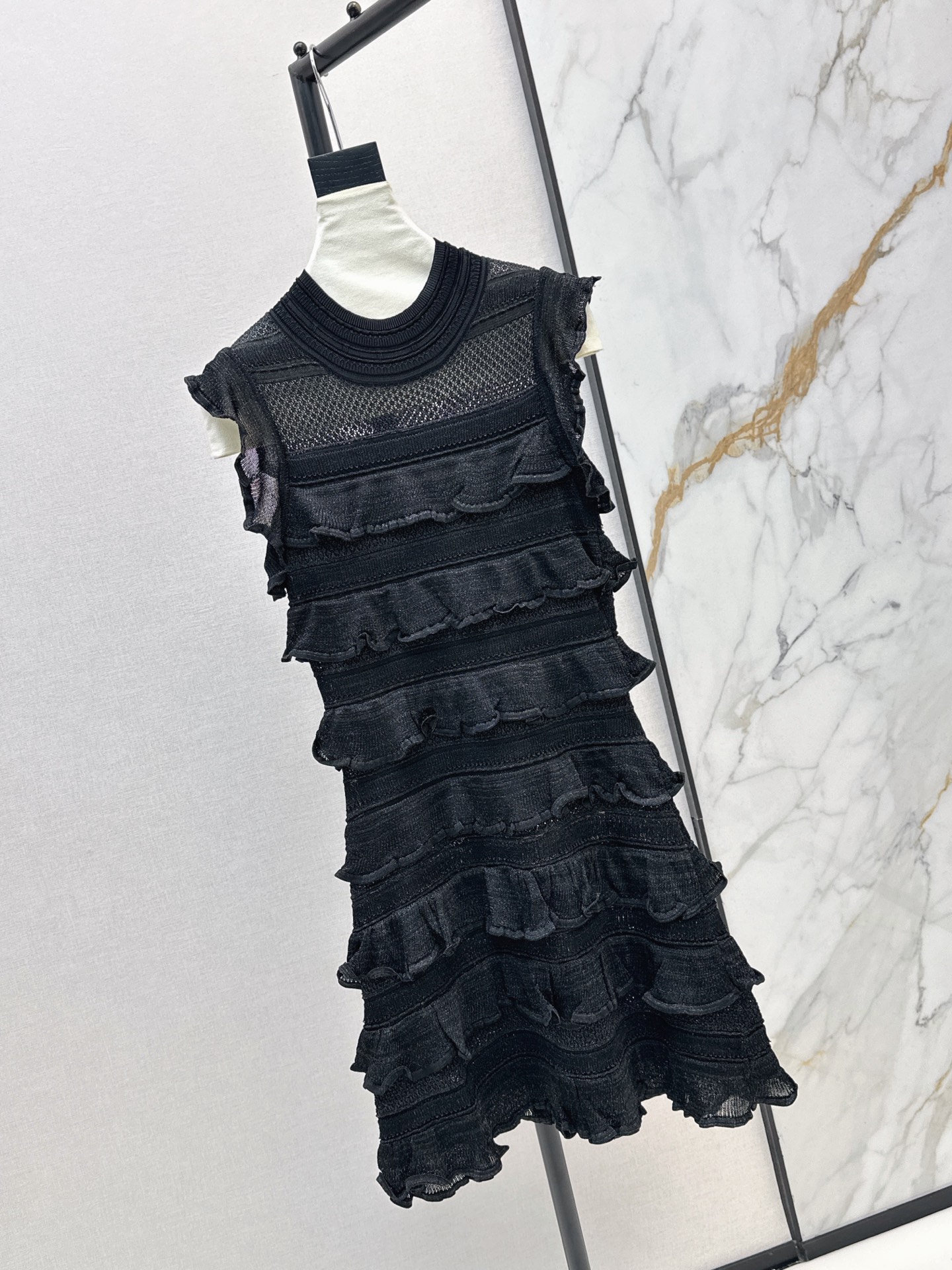 Chol 26fw layered knit dress
