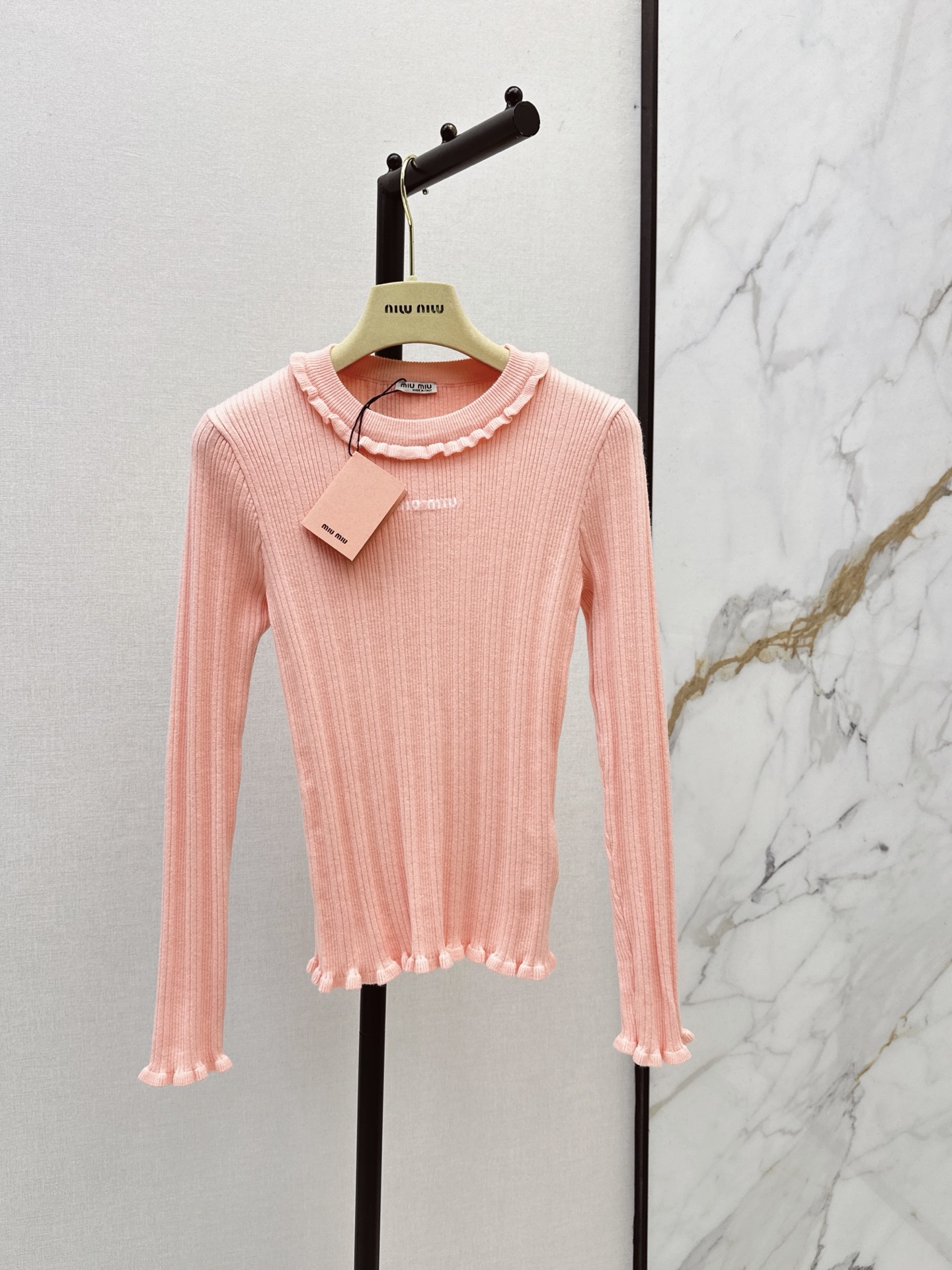 Miu 26fw slim-fit knit basic tee