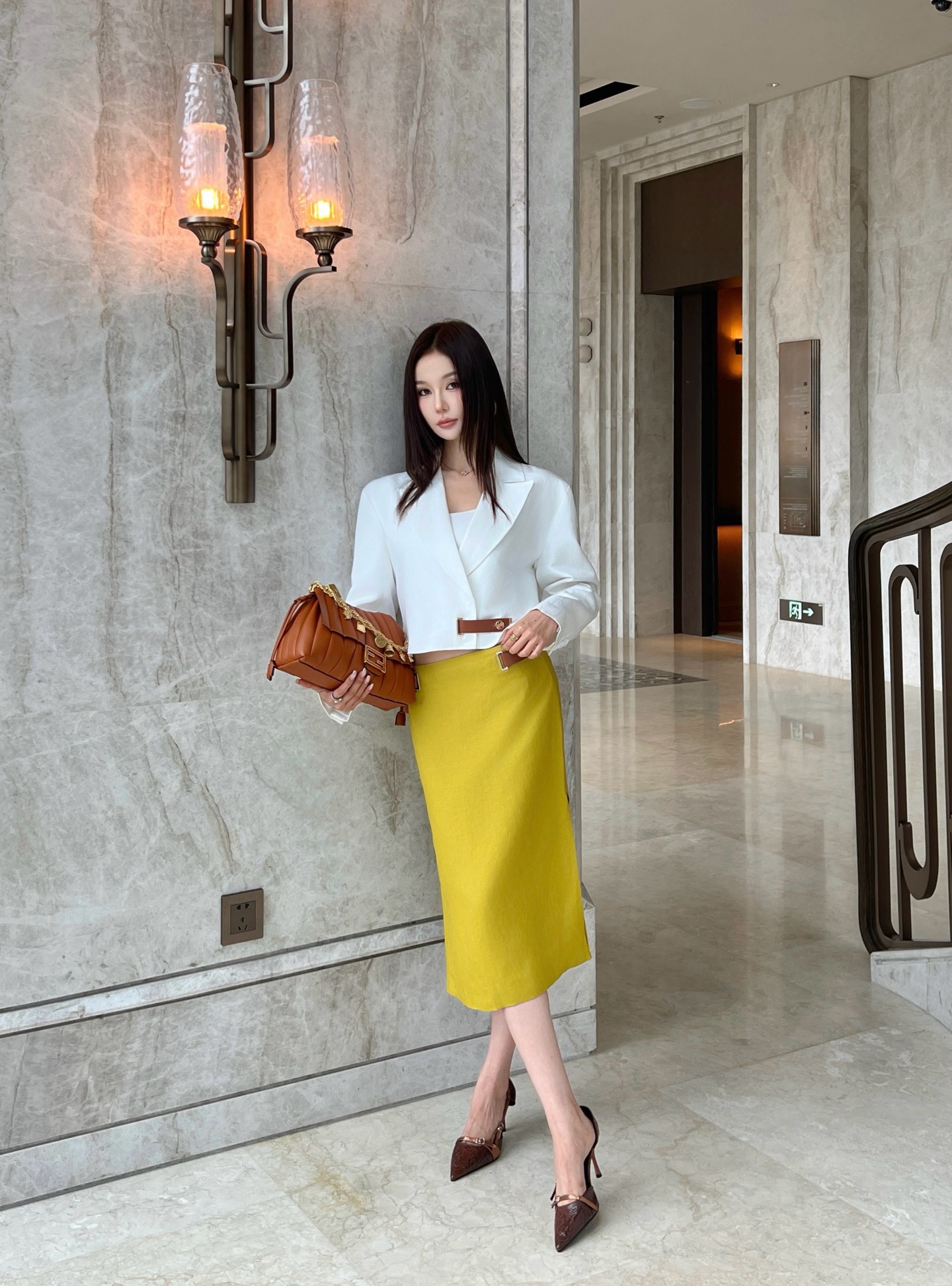 Fend 26ss linen skirt