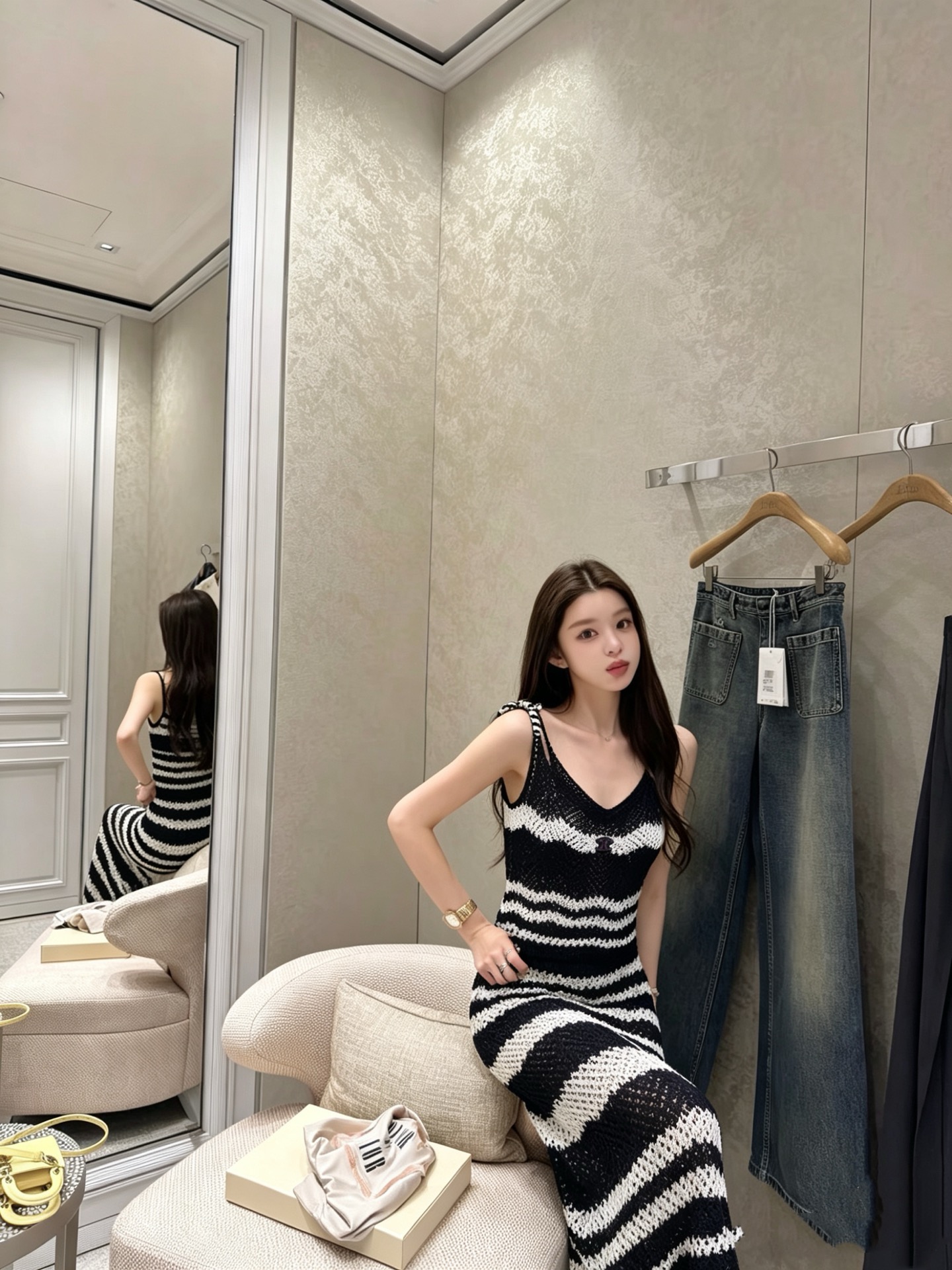 Chan 26ss camisole skirt set