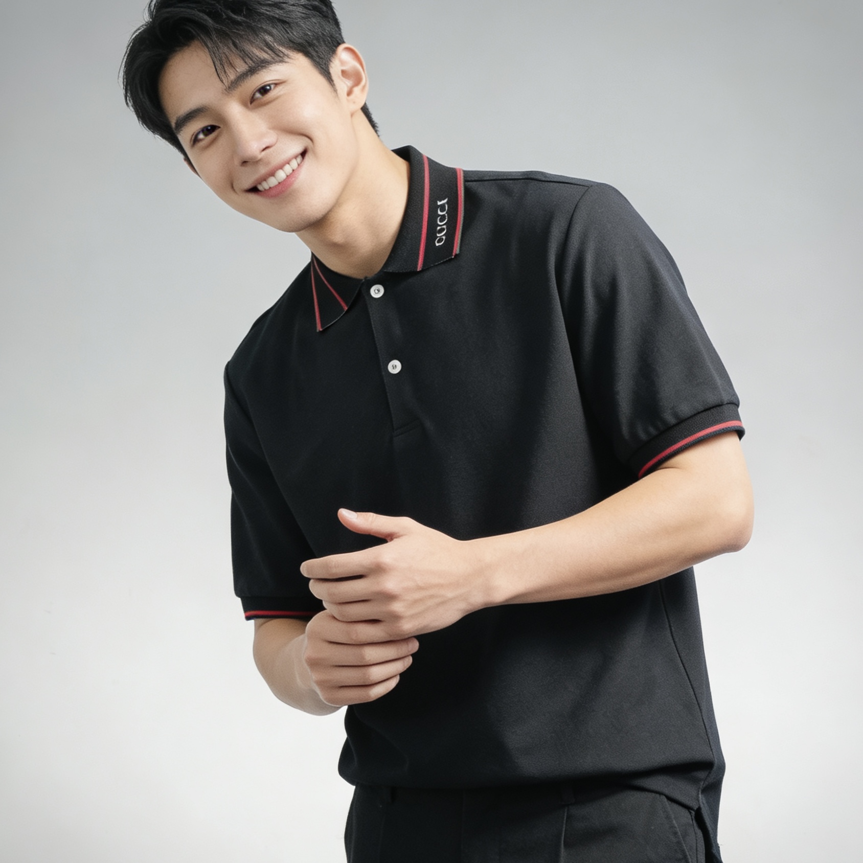 Guc ribbed jacquard Polo