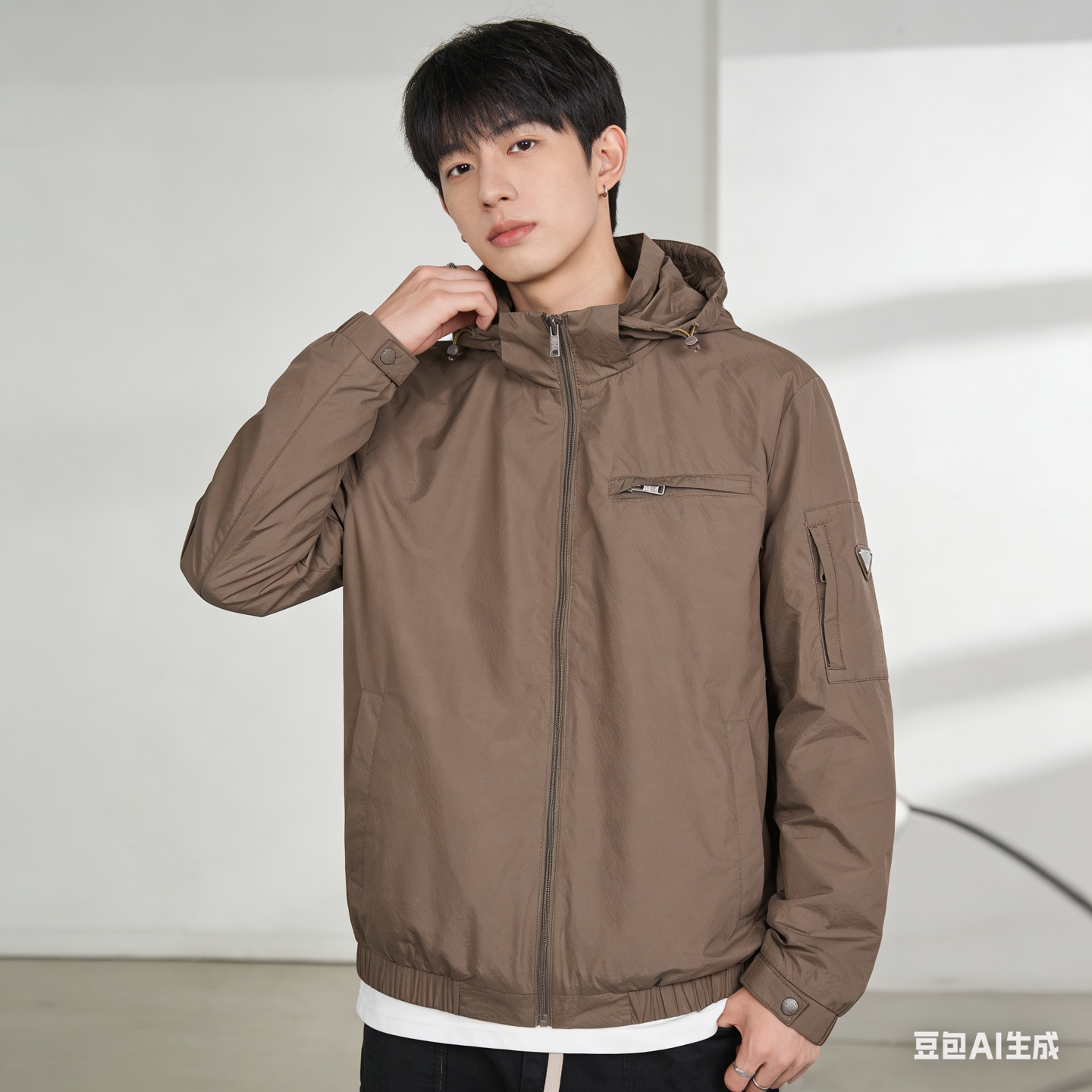 Pra hooded zip windbreaker jacket