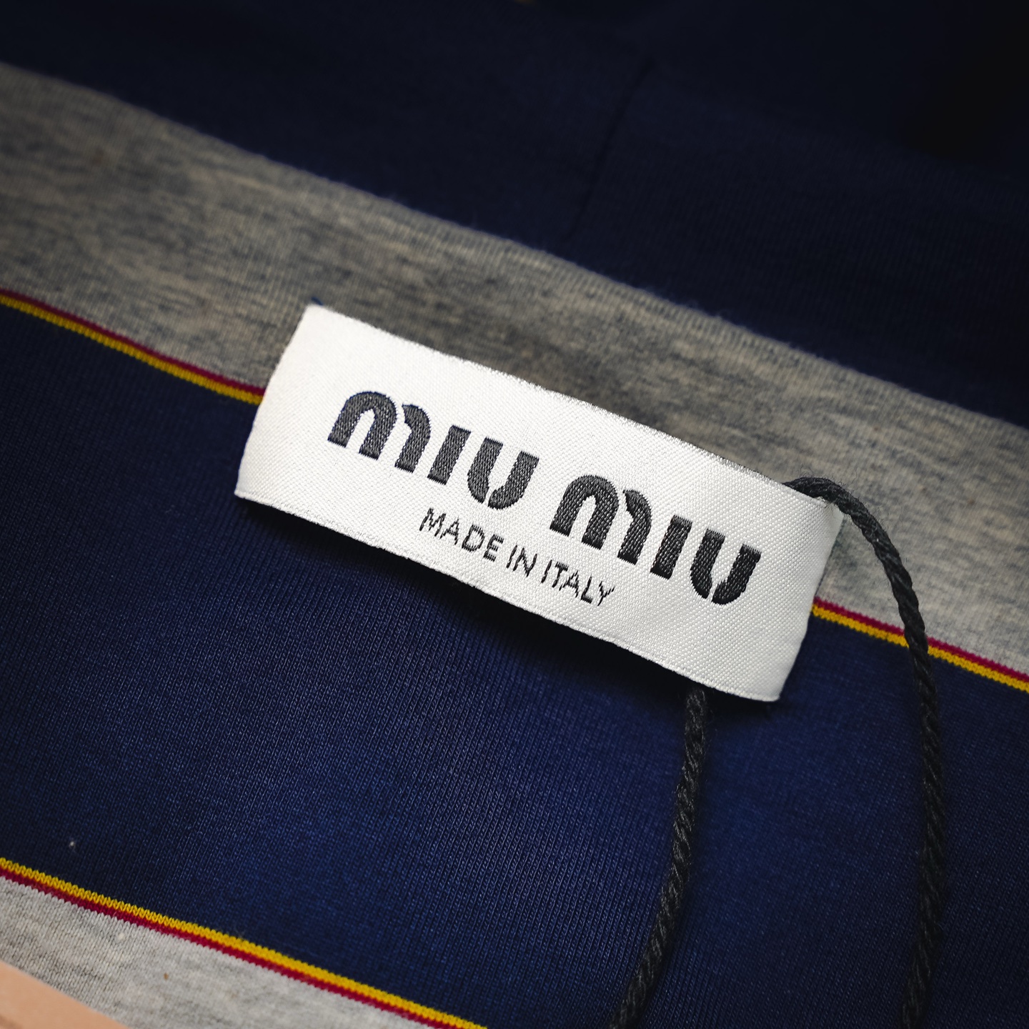Miu striped hooded jacket