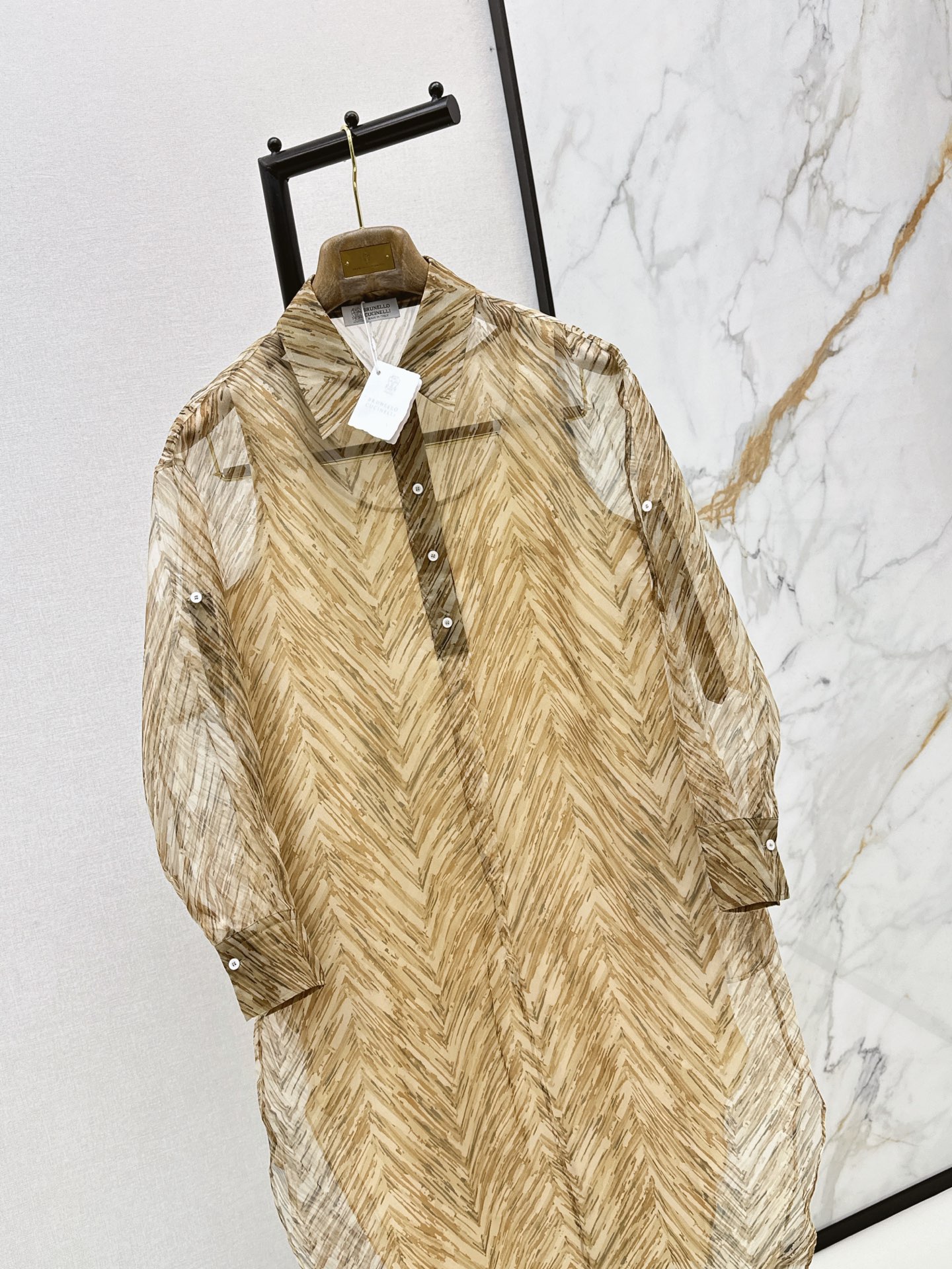 Brun 26ss print shirt dress