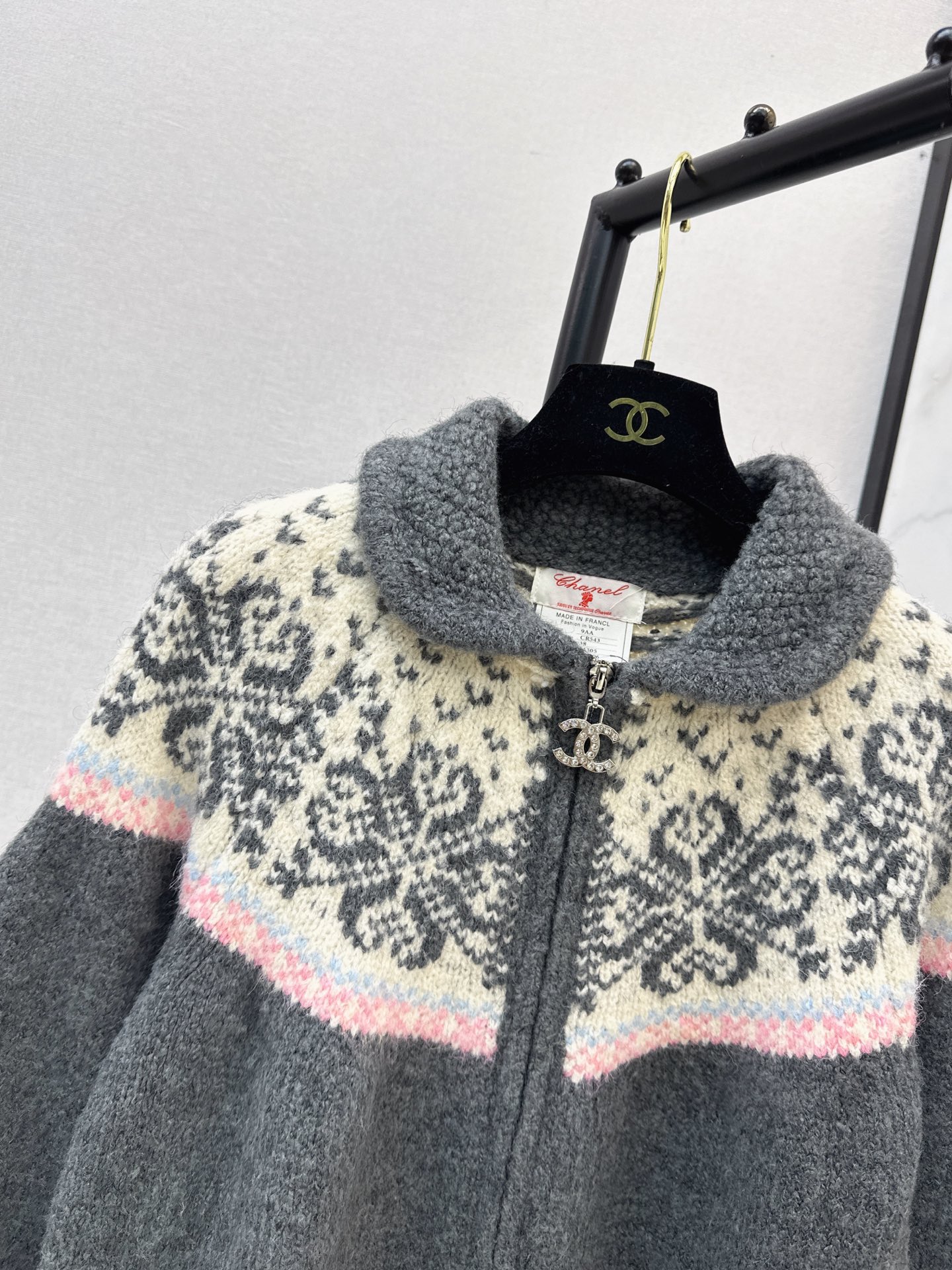 Chan 26fw fair is了zipper knit cardigan