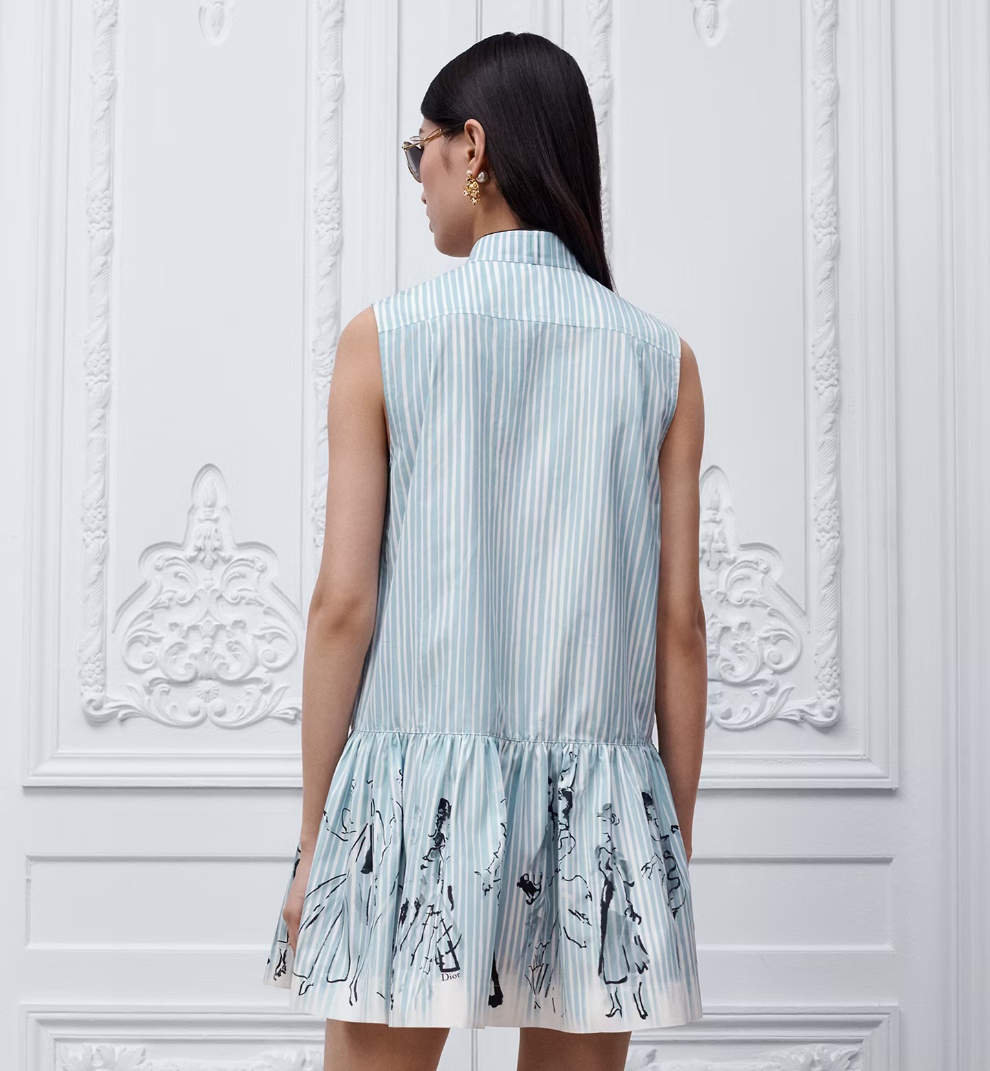 CD 26ss stripe print dress