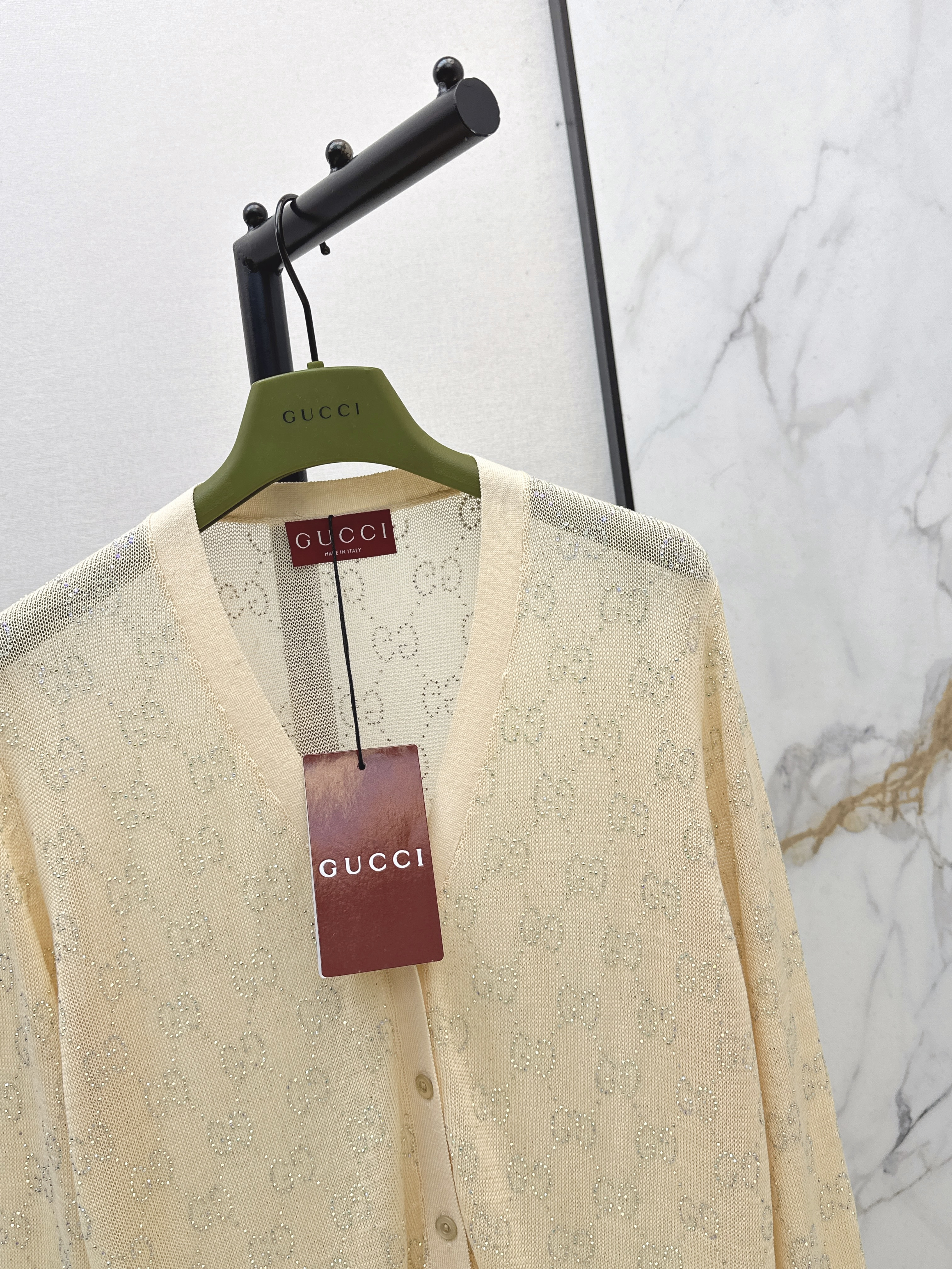 Guc 26ss rhinestone cardigan