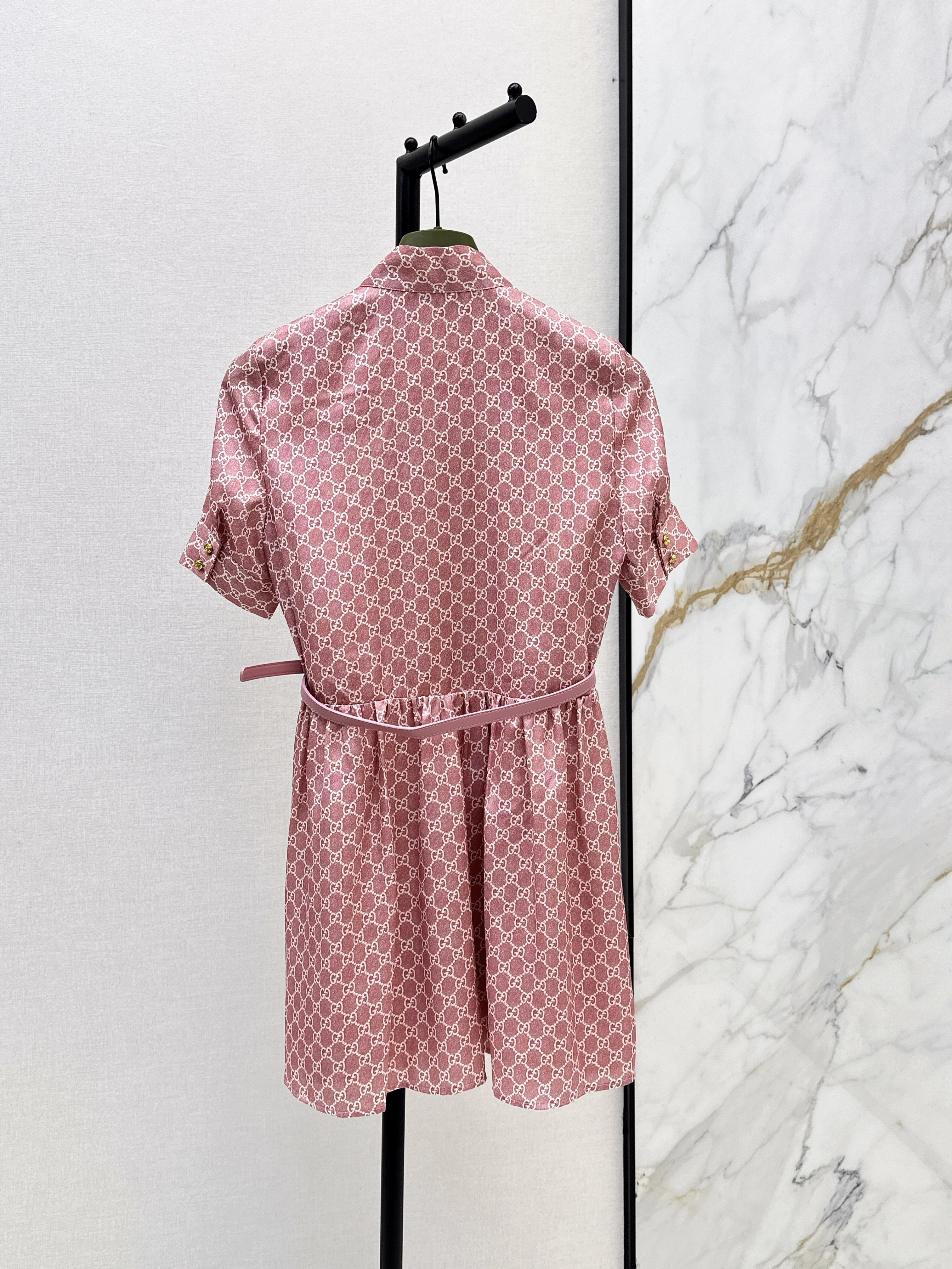 Guc 26ss print ribbon dress