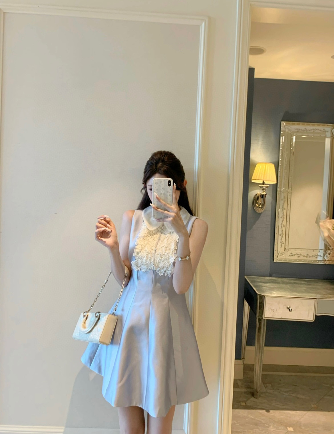 Valen 26ss lace vest dress