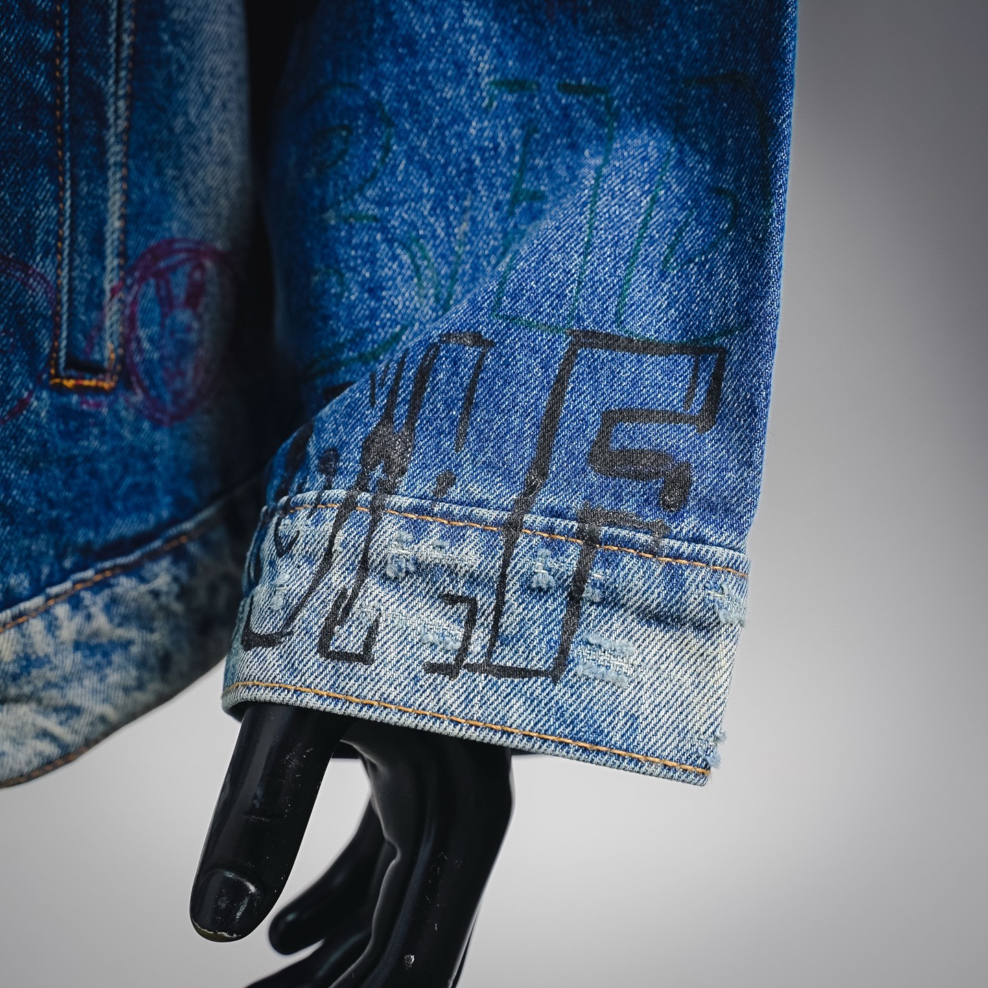 Balen graffiti distressed jacket