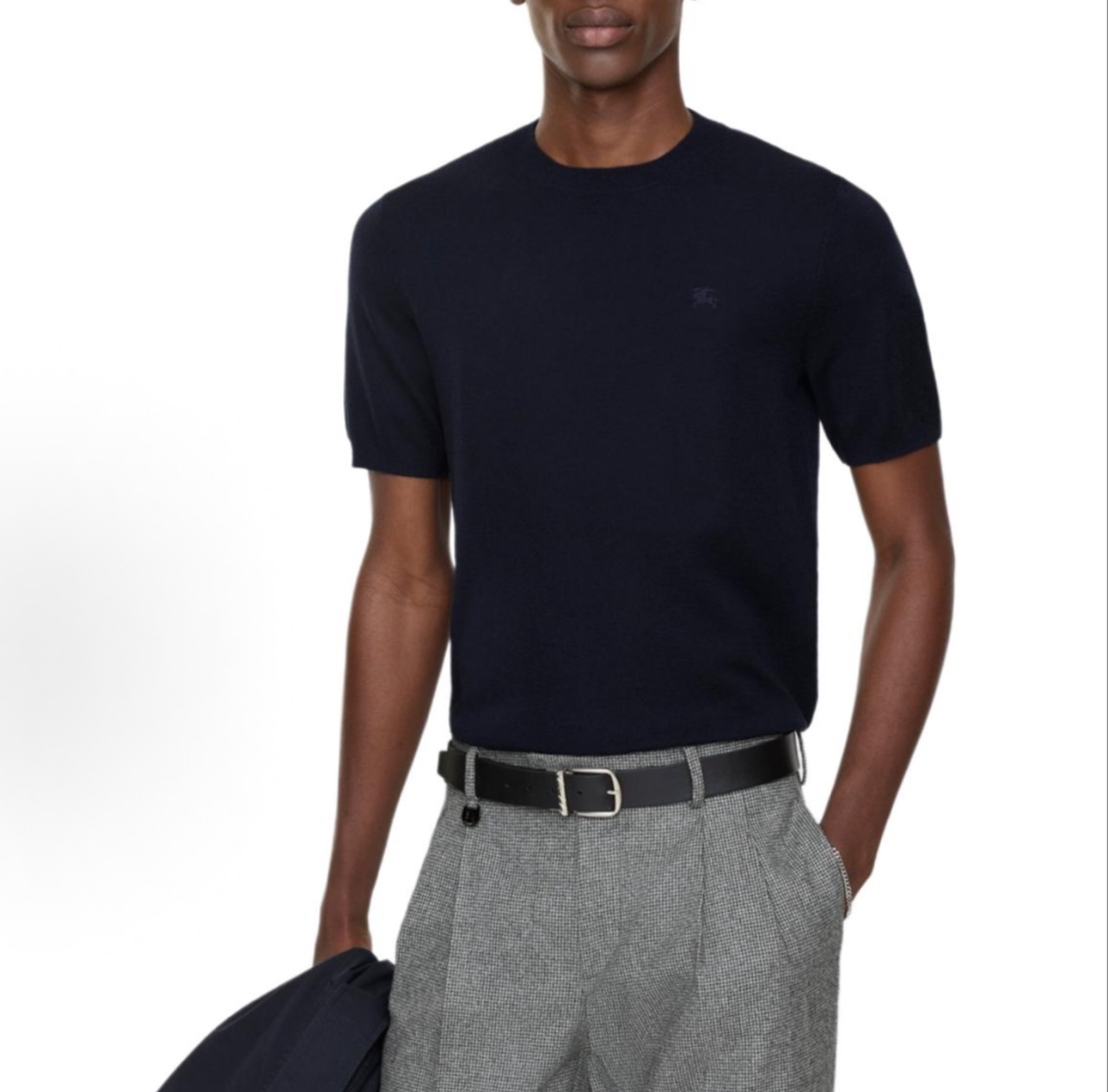 Bur knit embroidered t-shirt