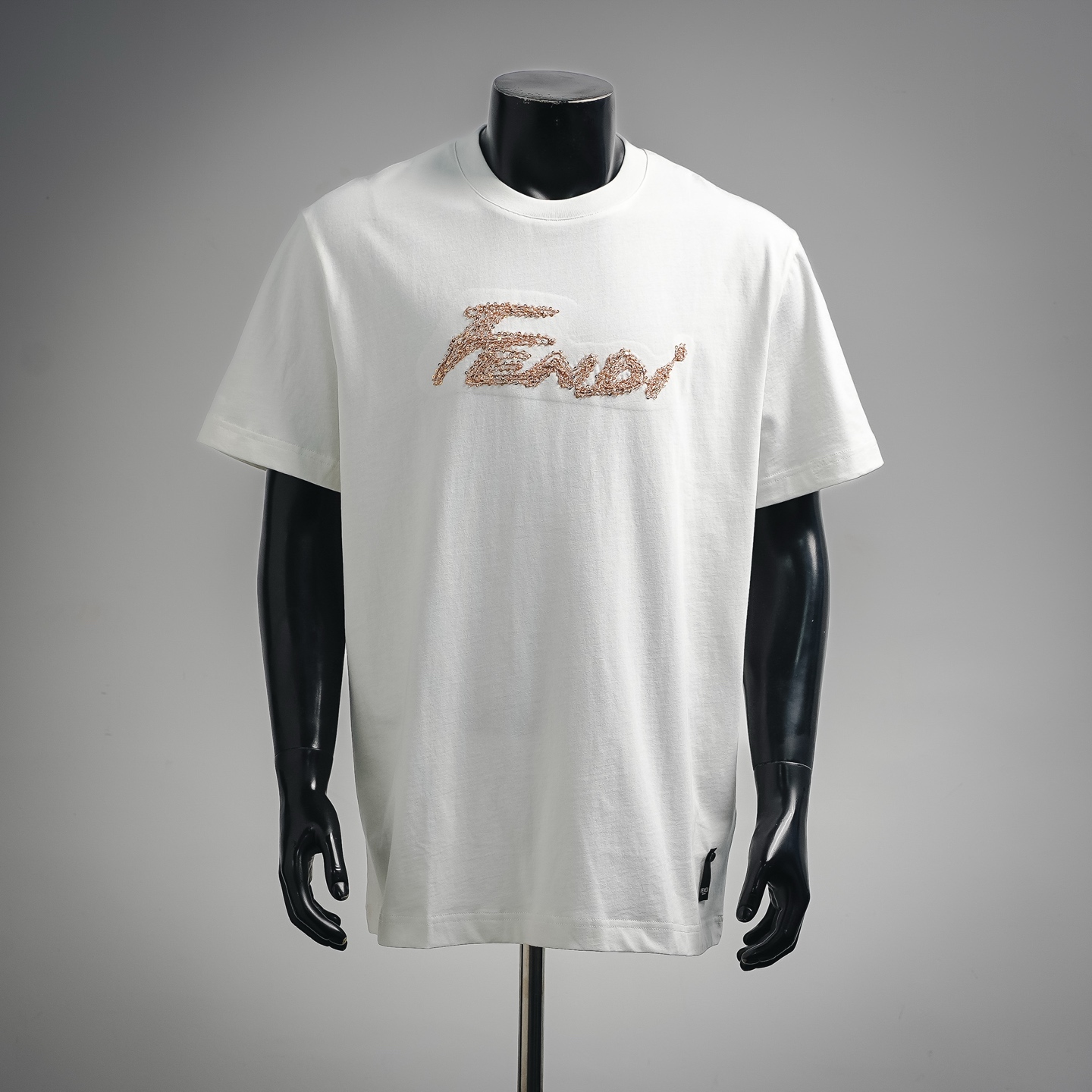 Fend rhinestone signature t-shirt