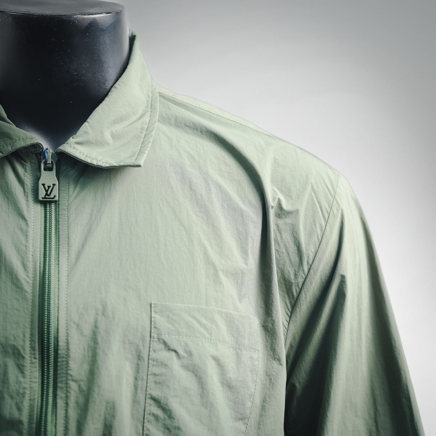 Louis zip-up embroidered shirt