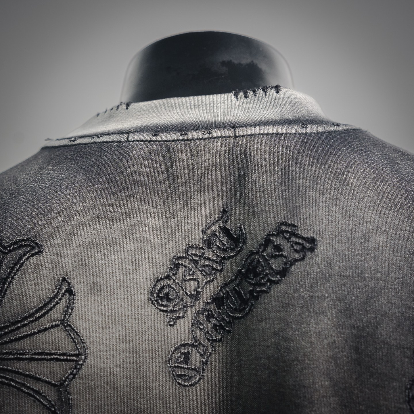 Chrome embossed cross washed t-shirt
