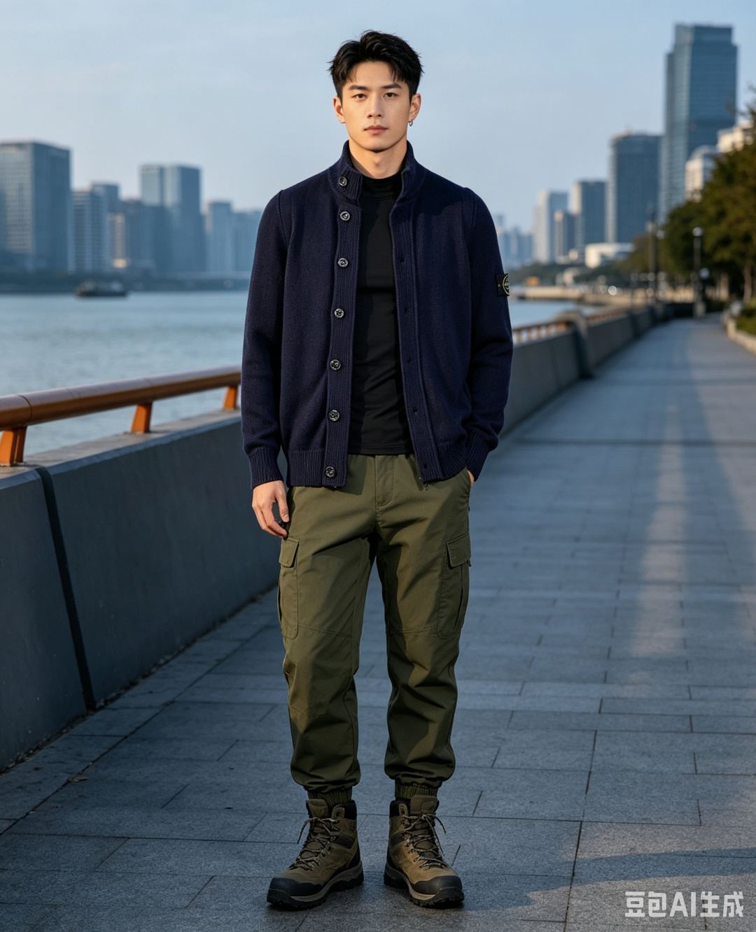 Stone cozy utility cardigan