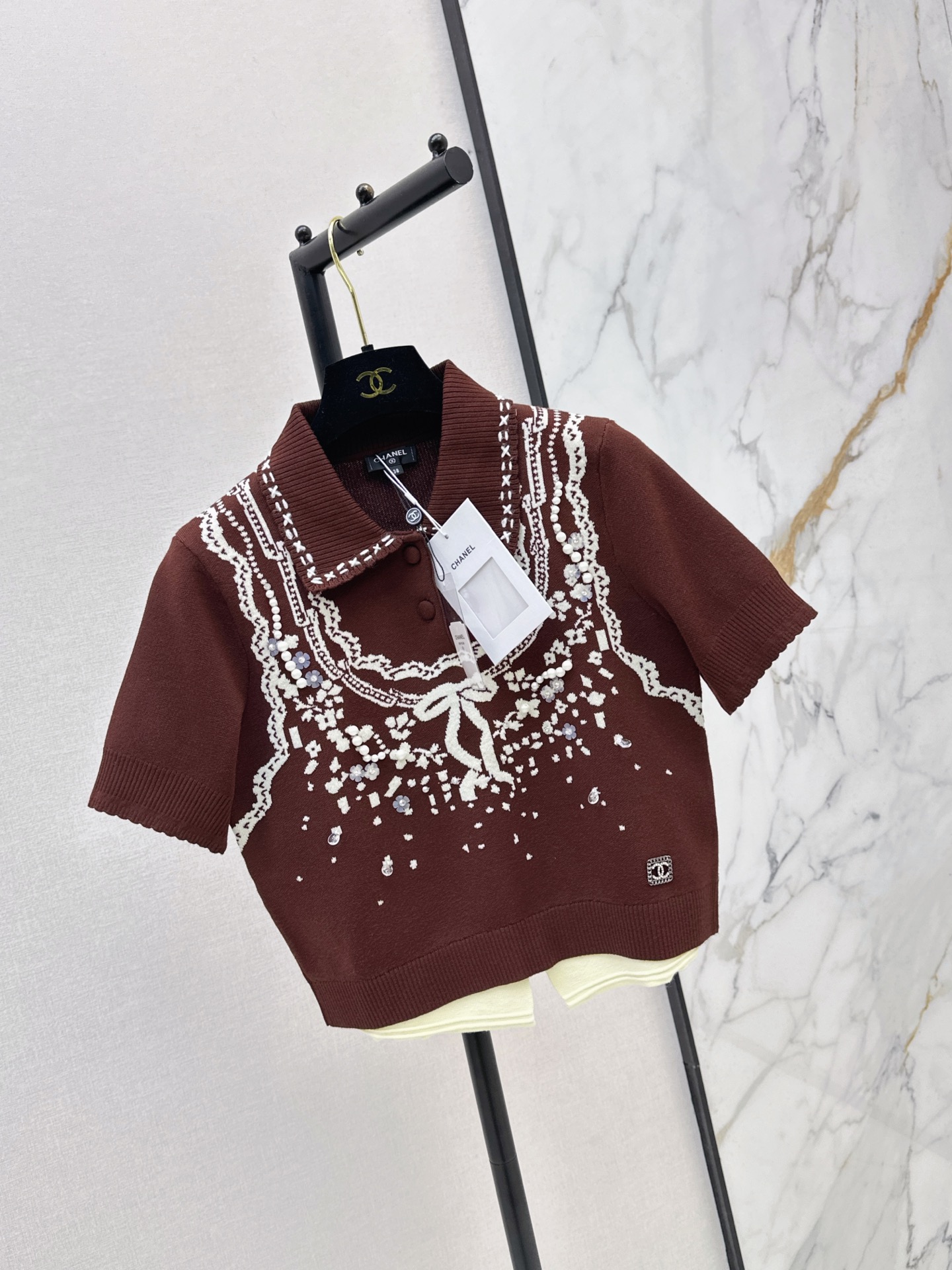 Chan 26ss jacquard knit sweater