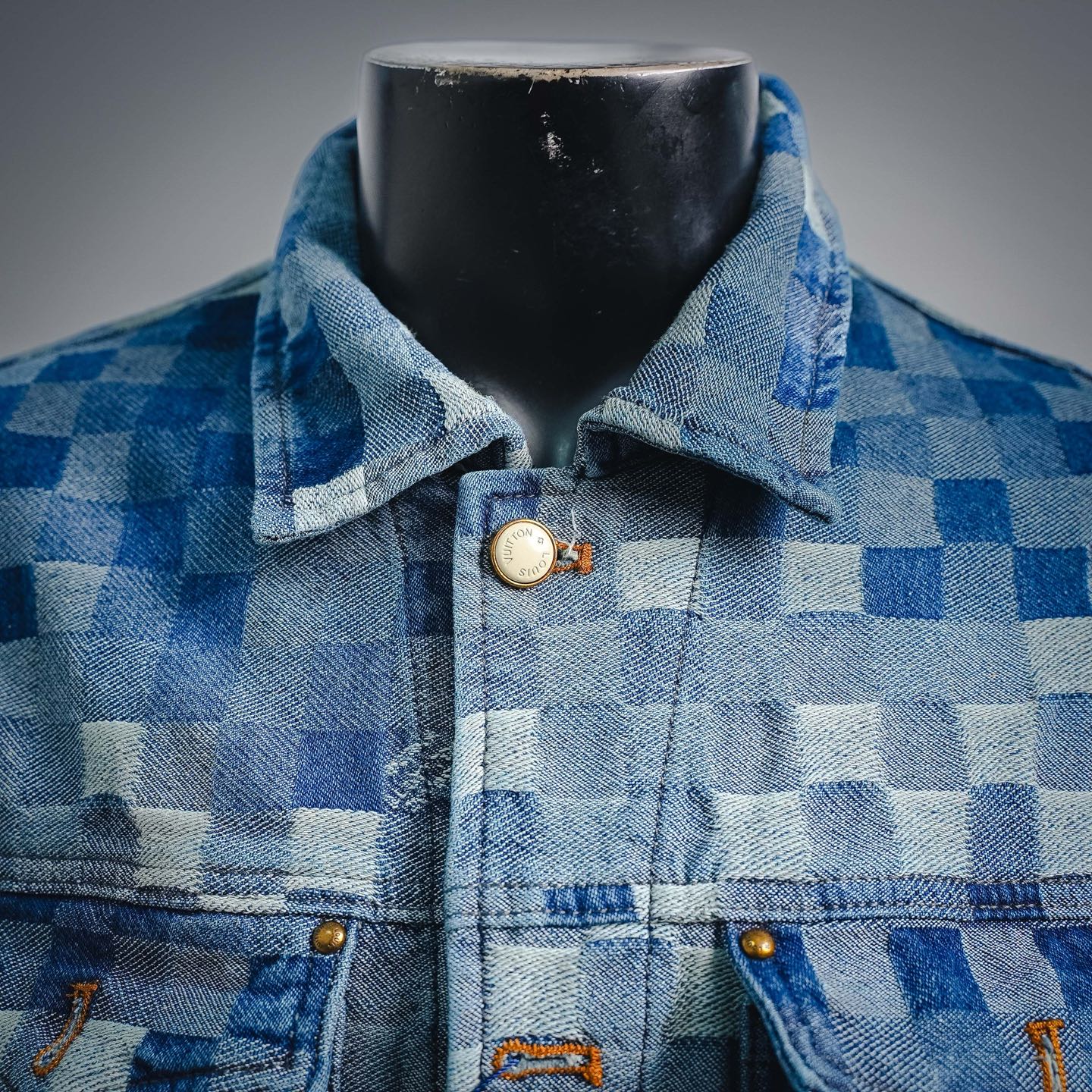 Louis checkerboard denim jacket