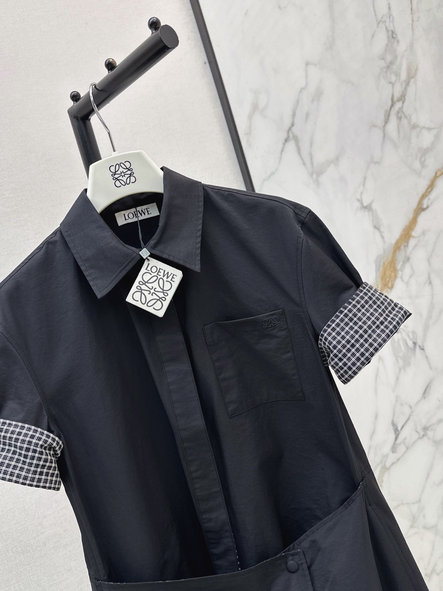 Loe 26ss asymmetrical shirt dress