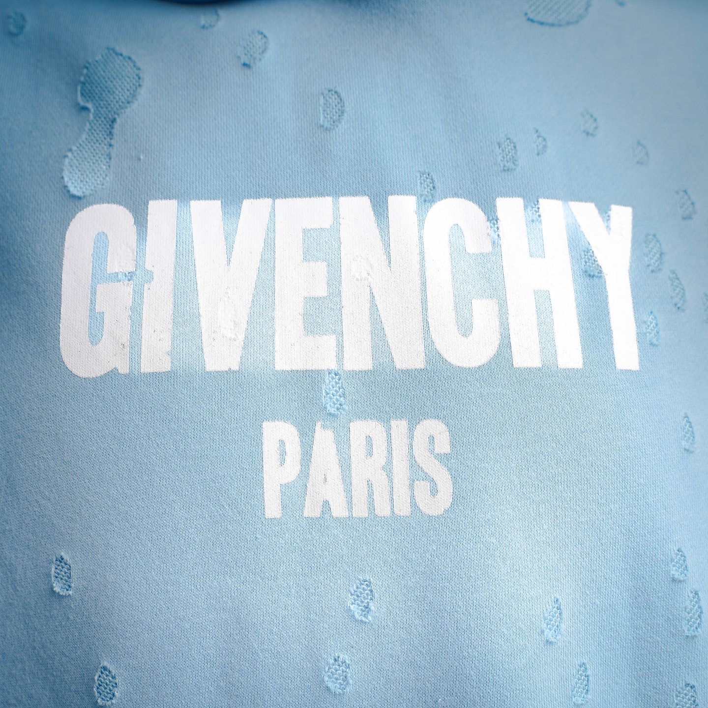 Given print ripped hoodie
