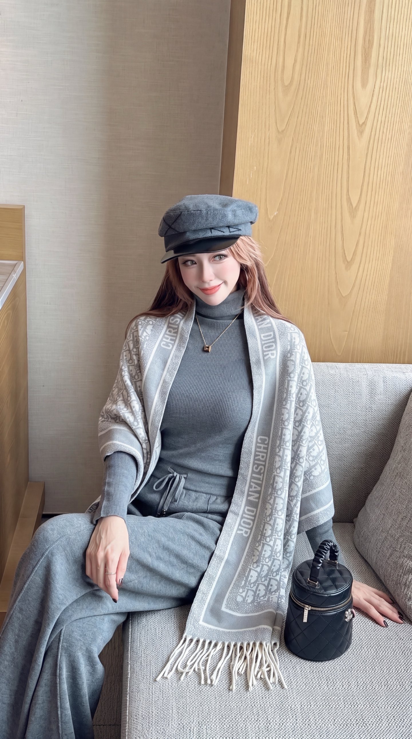CD 26fw knit shawls basic tee pants sets