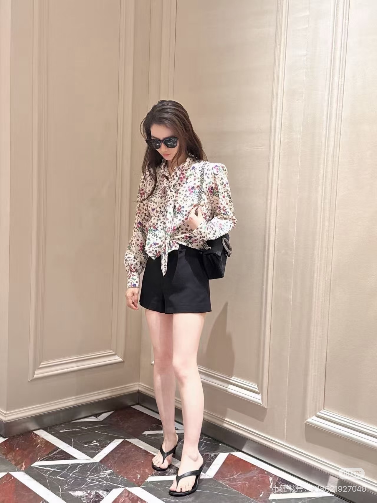 Guc 26ss print floarl silk shirt