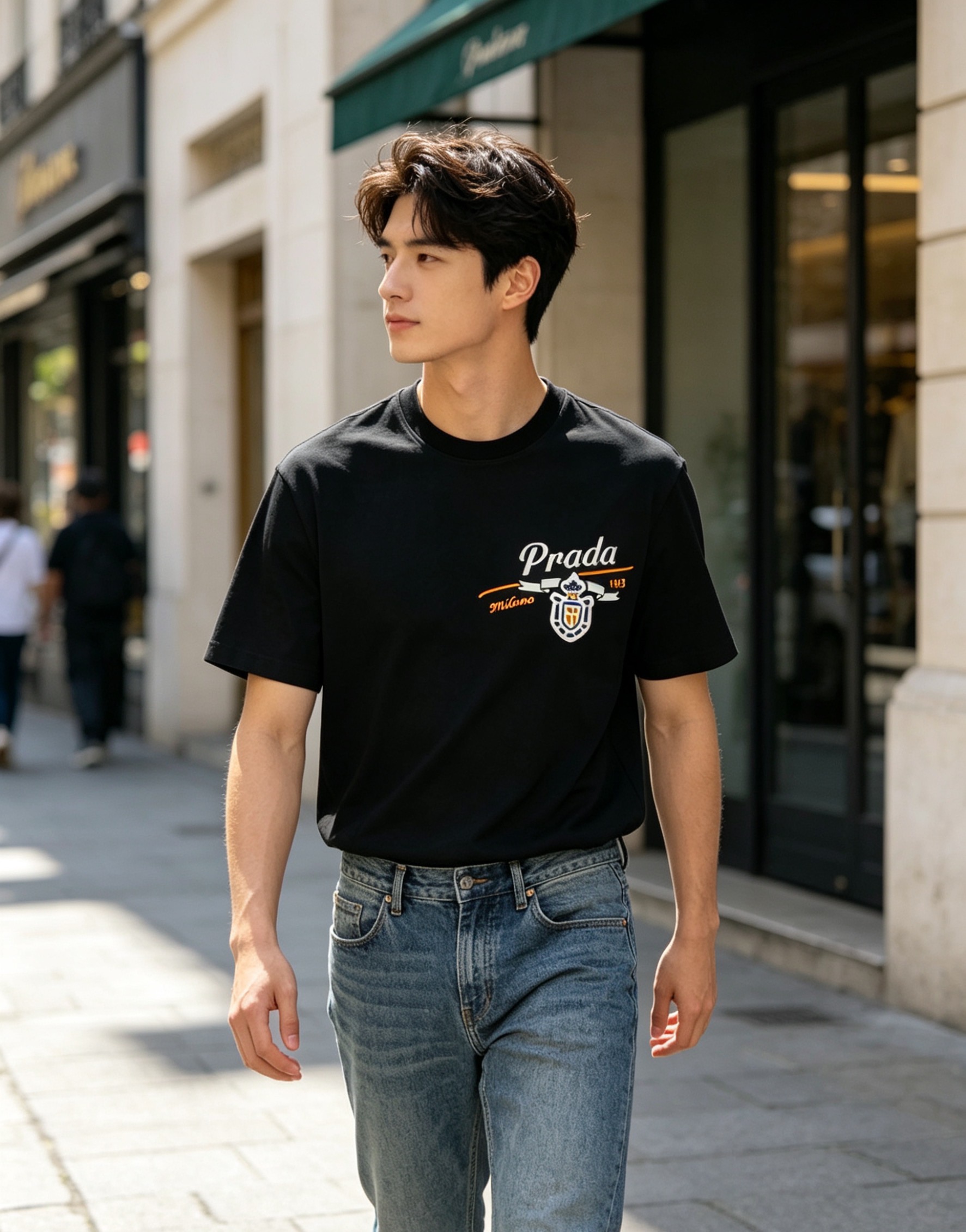 Pra letter embroidered t-shirts